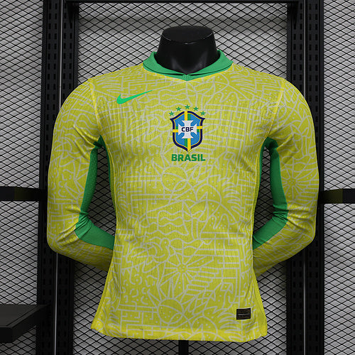 CAMISETA BRASIL I COPA AMÉRICA 2024 HOMBRE MANGA LARGA (VERSIÓN JUGADOR)